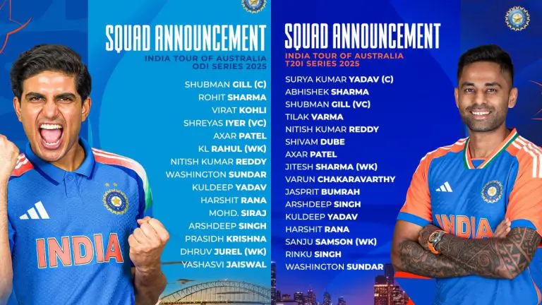India Vs Australia 2025 Squad Announced