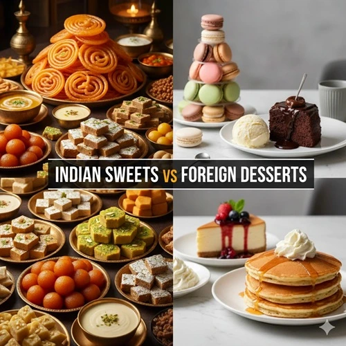 Indian Sweets vs Foreign Desserts